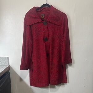Red Patterned Women's Coat multiples woman’s size large